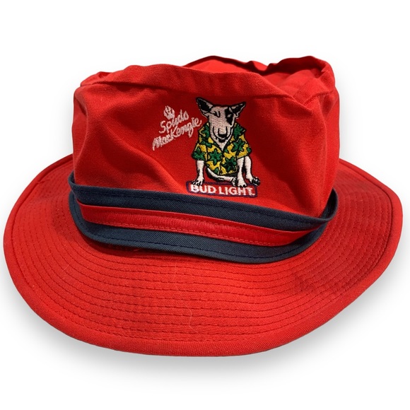 Vintage Bud Light Spuds Mackenzie Red Bucket Hat - Picture 2 of 13